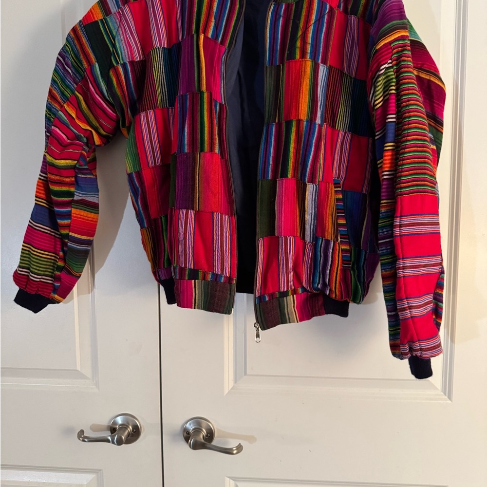 Women’s Colorful Patchwork Jacket Size Large - image 1